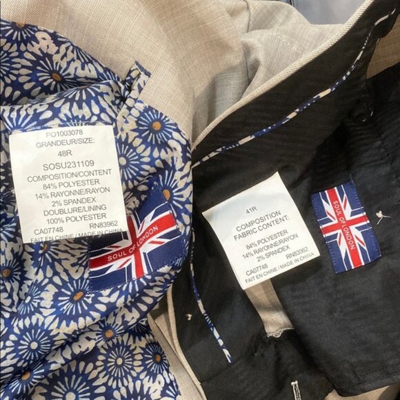 Soul of London Tan Suit blazer and pants Size 48R, 41R - Picture 14 of 14